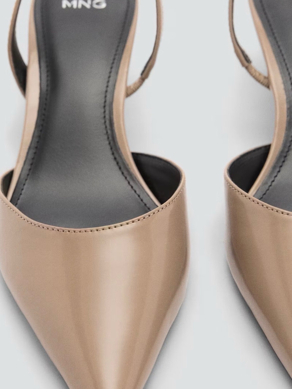 Mango Nude Pointed-Toe Slingback Pumps
